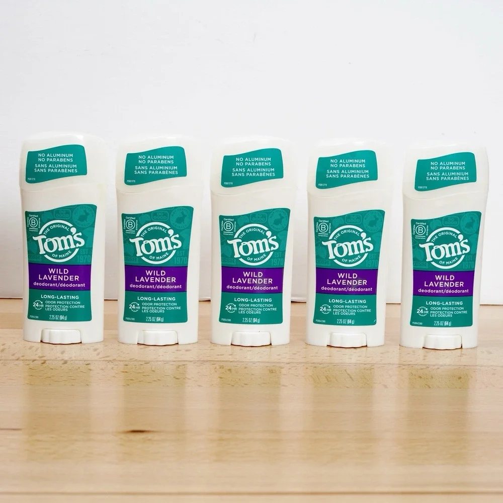 5 Tom's of Maine Deodorant Wild Lavender Scent 2.25‎ oz 0% Aluminium